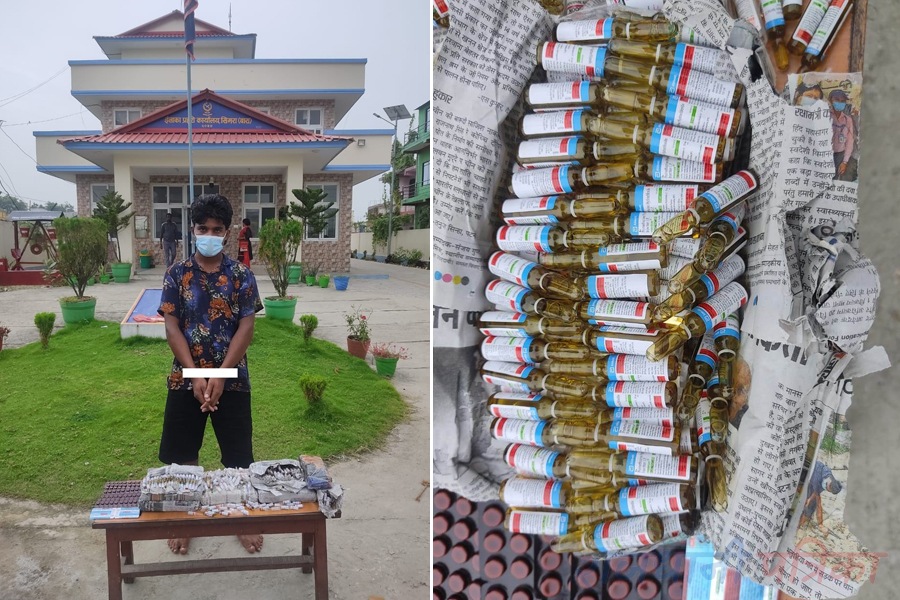 लागुऔषधसहित बसका सहचालक पक्राउ