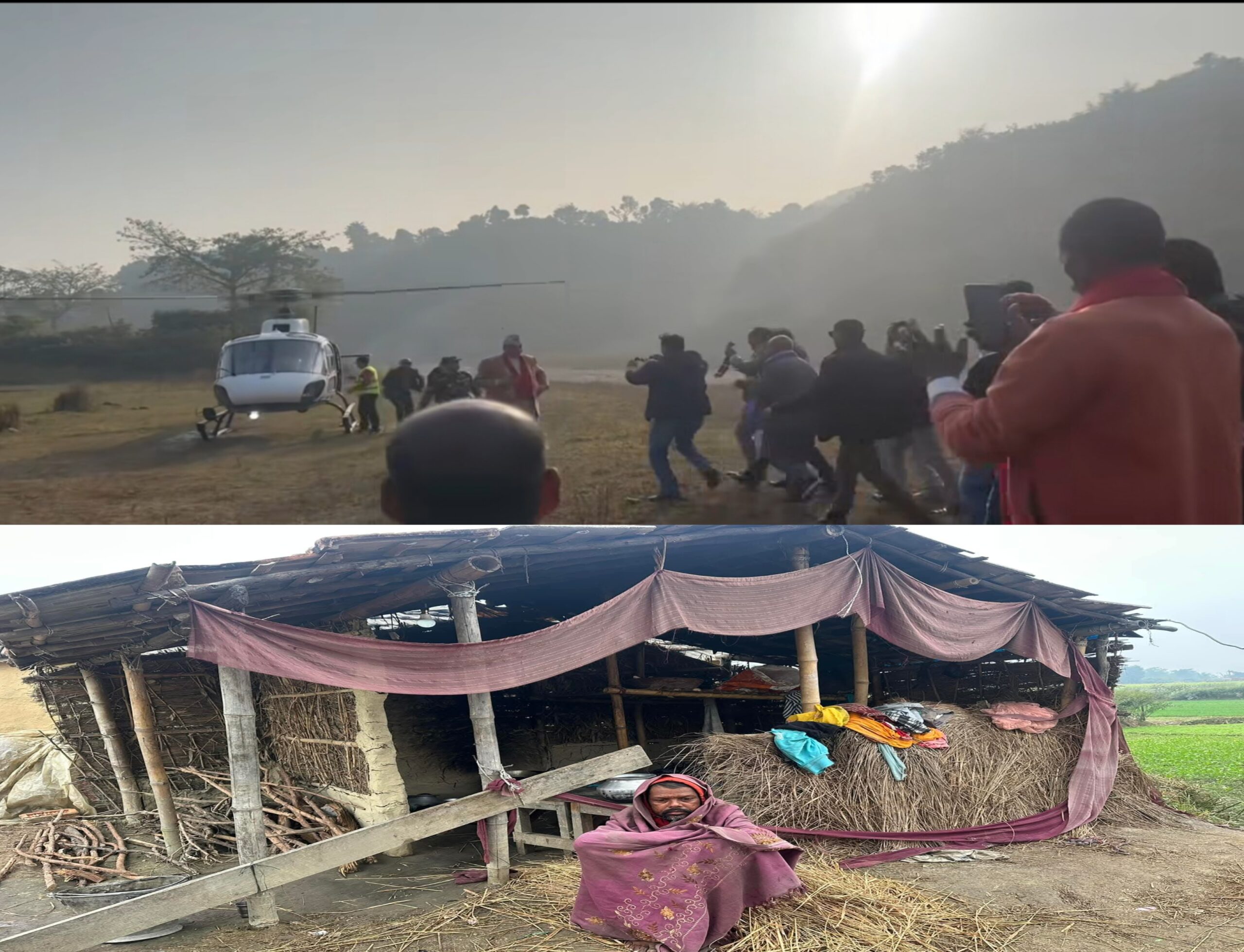 हेलिकप्टर चढेर पिकनिक, सिरहामा श्रमिक वर्ग जाडो र भोकमा